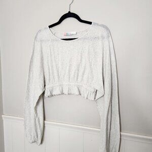 FREE PEOPLE BEACH Solid Heathered Grey Sweet Lady Crop Top